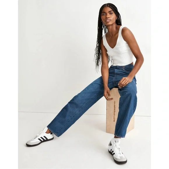 Madewell Baggy Straight Jeans in Dark Worn Indigo Wash sz 29 - Picture 11 of 13